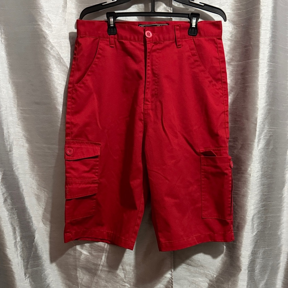 Vibrant Red Men's Cargo Shorts